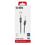 SBS ADAPTER AVDIO TYPE C TO 3,5MM JACK 1m ČRN