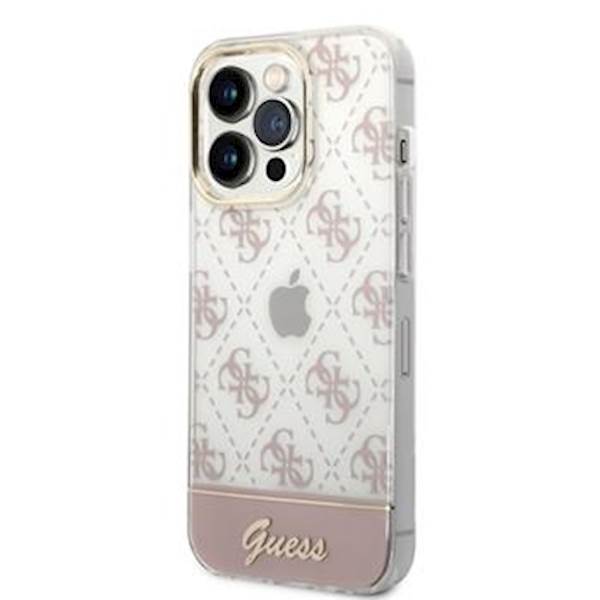 GUESS OVITEK GLITTER LOGO IPHONE 14 PRO PINK