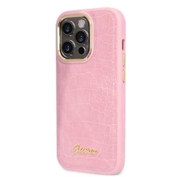 GUESS OVITEK CROCO IPHONE 14 PRO PINK