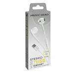 SLUŠALKE TUBB MUSIC HERO ŽIČNE USB-C MIKROFON BELE