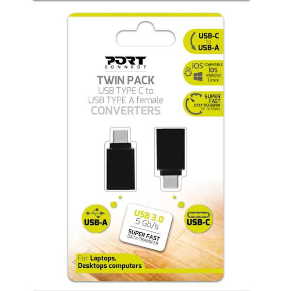 PRETVORNIK 2X PORT USB-C V USB-A 